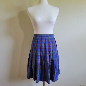 Significance | 80s Purple Pleated Plaid Skirt